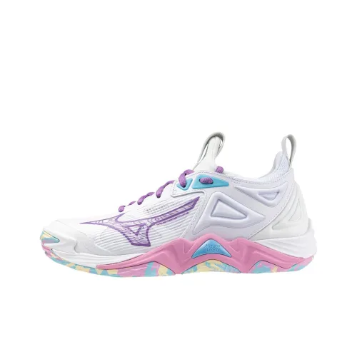 Mizuno Wave Momentum 3 Устойчивая к истиранию Низкая Повседневная Обувь Женская Белая