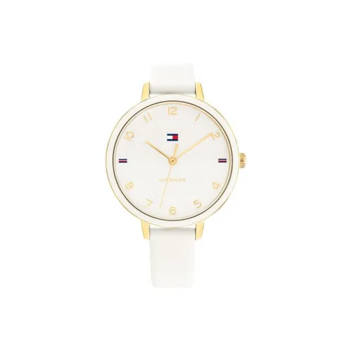 Tommy Hilfiger Women's Watch Кварцевый механизм Кожаный ремешок 38 мм Белый циферблат