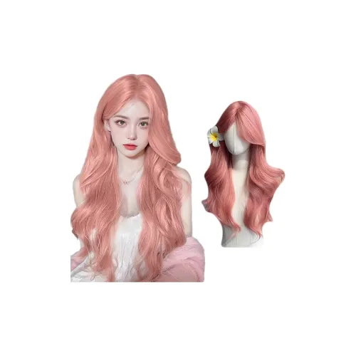 YOUXI Перука для женщин Грейпфрутовый розовый Средний Разделенный Восемь Персонаж Длинный Кудрявый Натуральный Легкий