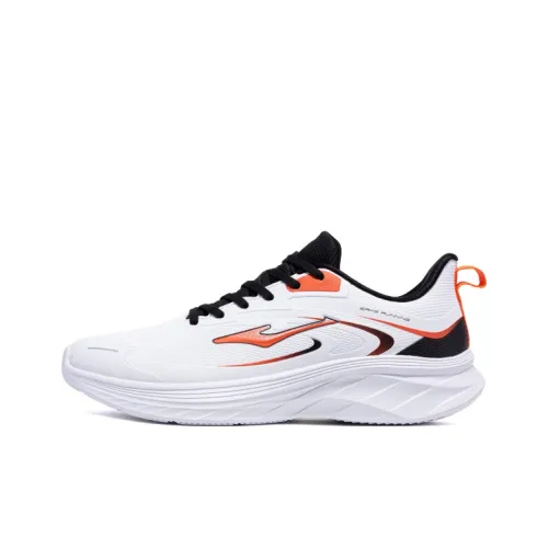 Erke Shock Absorbers Slip-Resistant Low Top Casual Running Shoes Men's White Black Эрке Шок Абсорберз Антискользящий Низкий Топ Повседневные Беговые Кроссовки Мужские Белый Черный
