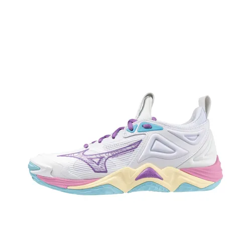 Mizuno Wave Momentum 3 Устойчивые к истиранию Низкие Кроссовки для тренировок Женские Белые