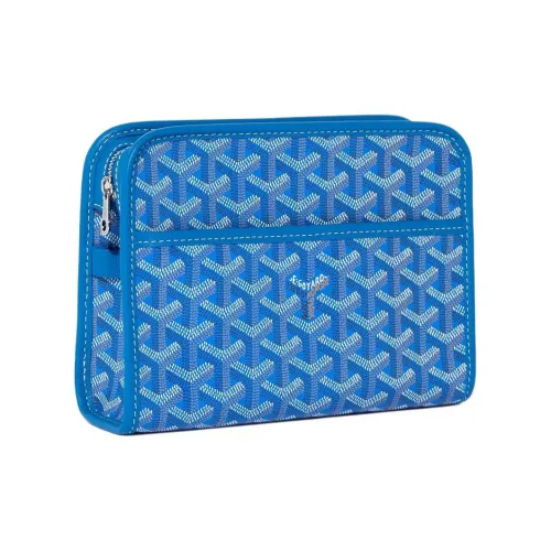 GOYARD JOUVENCE Холст и кожа Сумка для туалетных принадлежностей Маленькая Унисекс Синяя