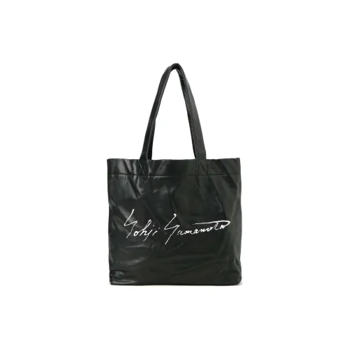 Yohji Yamamoto Корова Кожа Тоут Сумка Сумка для покупок Сумка через плечо Большая Унисекс Черная