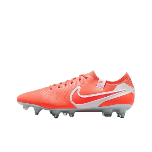 Nike Tiempo Legend 10 Slip-Resistant Abrasion-Resistant Football Cleats Unisex Red White Найк Тайме Легенд 10 Противоскользящие Устойчивые к Износу Футбольные Бутсы Унисекс Красный Белый