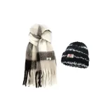 2 пачки (хаки клетка шарф + полосатая кепка)