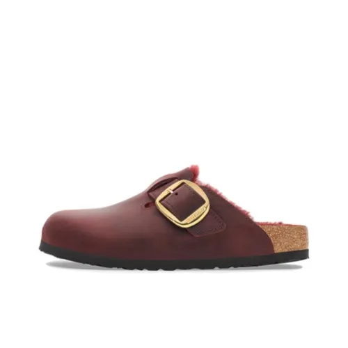 Birkenstock Boston Shearling Домашние тапочки Бургундский Унисекс