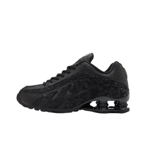 Nike Shox R4 Slip-resistant Abrasion-resistant Low Top Casual Running Shoes Women's Black Найк Шокс R4 Противоскользящий Устойчивый к истиранию Низкий Топ Повседневные Беговые Кроссовки Женские Черные