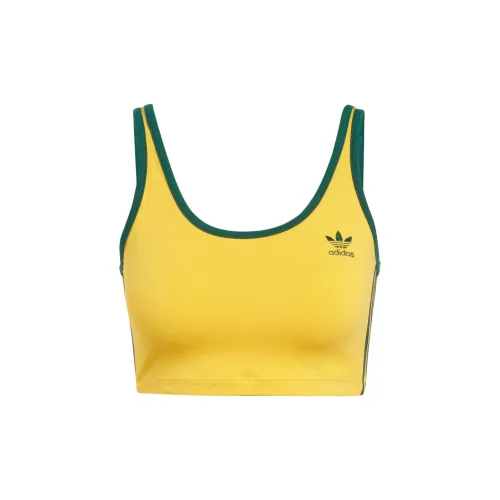 Adidas Originals ADICOLOR 3 STRIPES SS25 Бюстгальтер Женский Crew Желтый Преппи Зеленый