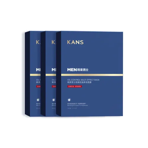 KANS Мужская маска для лица Oil Control Освежающая MULTI Эффект Укрепляющая Увлажняющая и Контролирующая Жирность 3 коробки