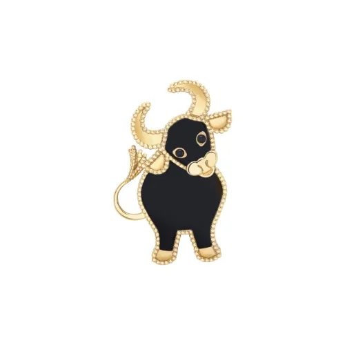 Van Cleef Arpels 18К золото Onyx Броши Унисекс Черный Золото