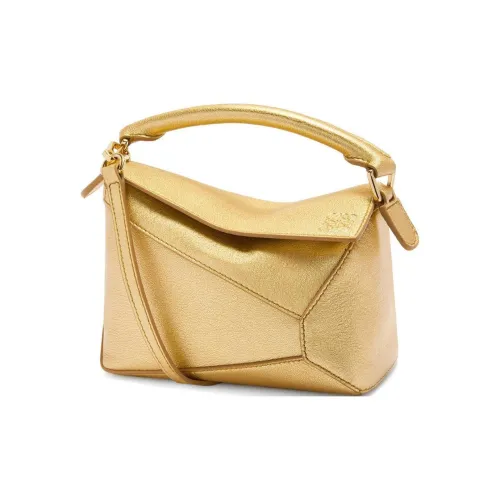 LOEWE Пазл Овечья шкура Сумка через плечо Сумка Мини Женская Золотая