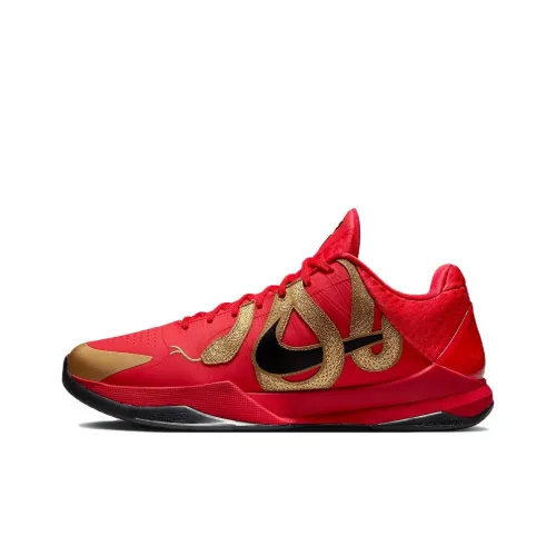 Nike Kobe 5 Баскетбольные кроссовки Low Топ Красный Золото Мужской