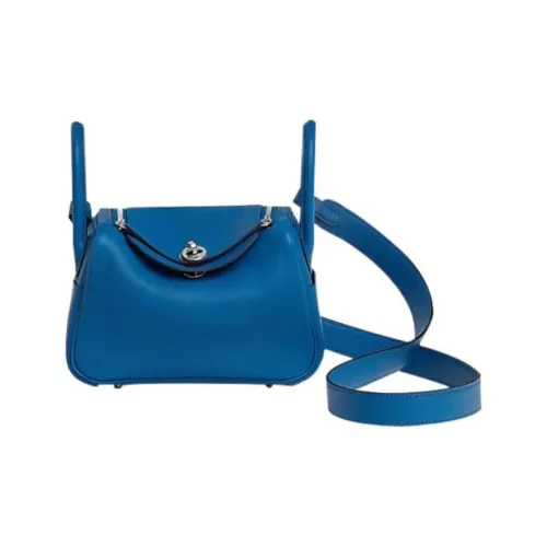 HERMES Lindy Телячья кожа Сумка Сумка через плечо Сумка через плечо Мини Женская 71 BLEU Франция Французский синий