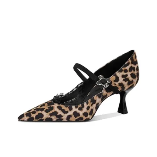 JESSICA SOPHIA Mary Jane Shoes 5,5cm Женские с леопардовым принтом