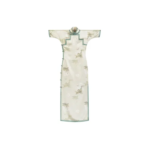 YICHENGFENGXU Чунсам Женский Бежевый Зеленый