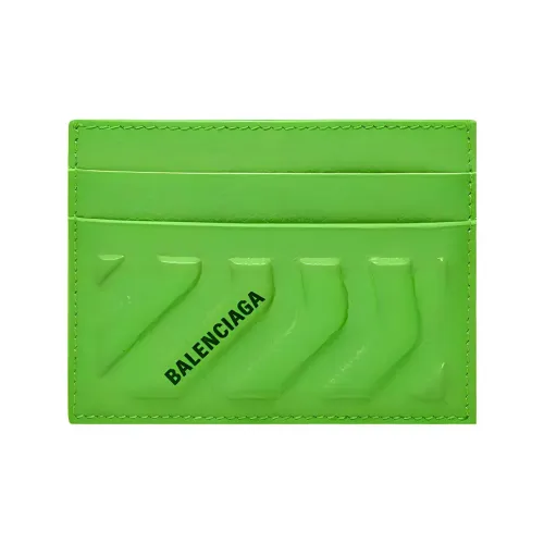 Balenciaga Grained Телячья кожа Держатель для карт Держатель для карт Мужской Ярко-зеленый