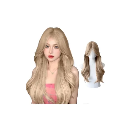 YOUXI Перука для женщин Белый Золотой Средний Длина (размер в длину) Кудрявые Волосы Натуральный FLUFFY Корейский стиль