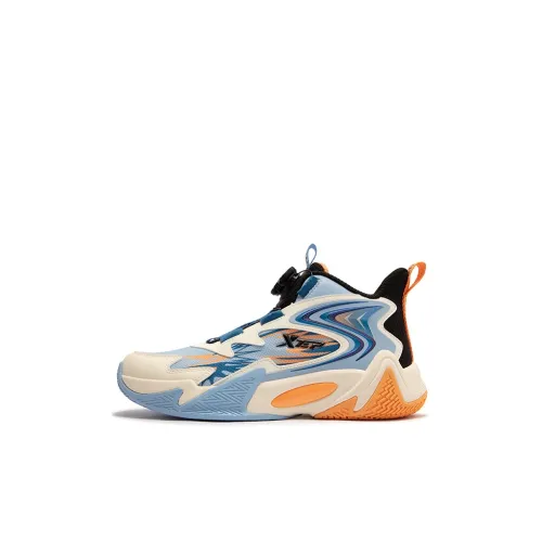 XTEP Детские баскетбольные кроссовки High Top Northern Glow Blue Apricot Yellow Black Kids