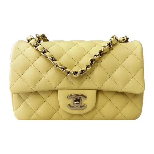 CHANEL Classic Flap CF Lambskin Сумка через плечо Мини Женская Желтая