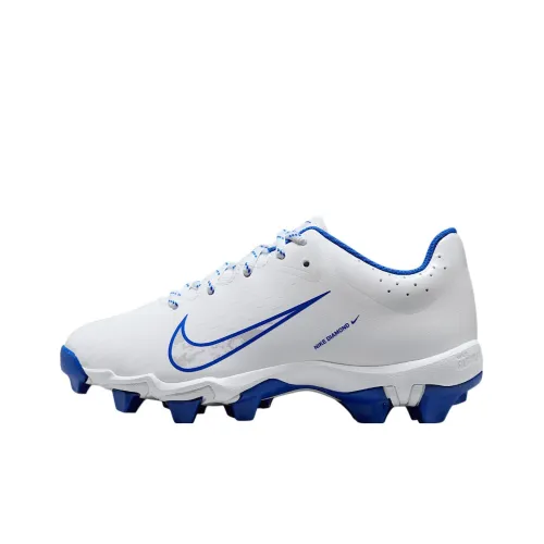 Nike Hyperdiamond 4 Slip-Resistant Abrasion-Resistant Low Top Детские Тренировочные Кроссовки Белый Синий Подростки