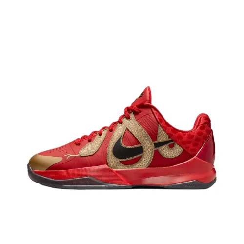 Nike Kobe 5 Детская баскетбольная обувь Low Top Красная Черная Унисекс
