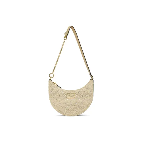 Valentino Рафия Сумка через плечо Мини Женская Бежевая