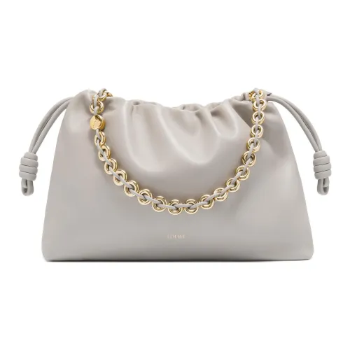 LOEWE Flamenco Овечья кожа Сумка через плечо Сумка на плечо Большая Женская Оболочка Серого цвета