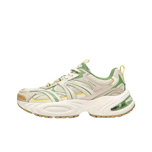 Skechers Лайфстайл Устойчивые к истиранию Низкие Топ Кроссовки для повседневной носки Мужские Бежево-зеленые