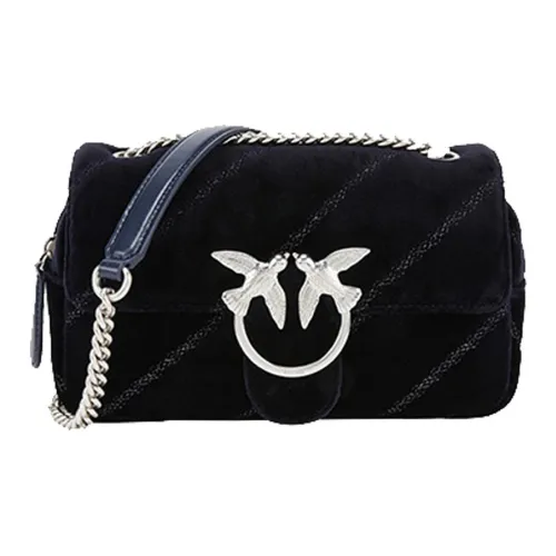 PINKO SIMPLY Бархат Bird Сумка Swallow Сумка Сумка через плечо Мини Женская Черная