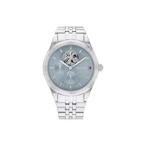Tommy Hilfiger Женские часы Кварцевый механизм Ремешок из нержавеющей стали 37 мм Синий циферблат
