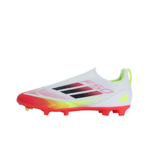 Adidas F50 League Детская футбольная обувь с низким верхом, белый/красный, Kids