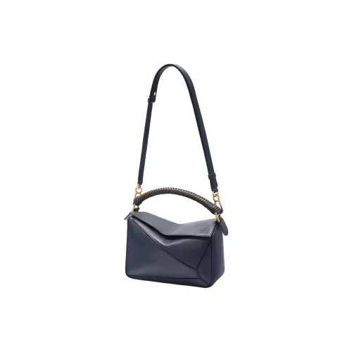 LOEWE Пазл Телячья кожа Одно плечо Сумка Маленькая Женская Темный Чернила Темный хаки