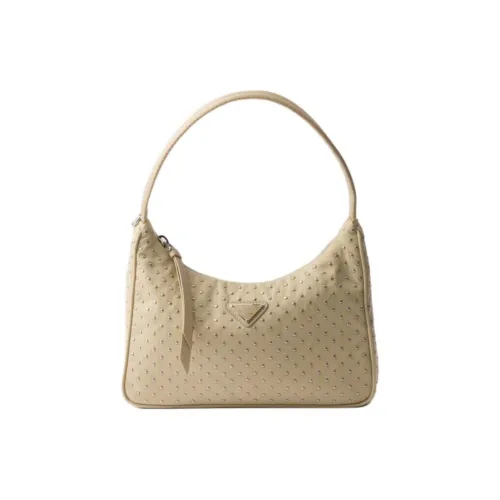 PRADA Hobo Переработанный Нейлон Сумка Мини Женская Пустынно-Желтая