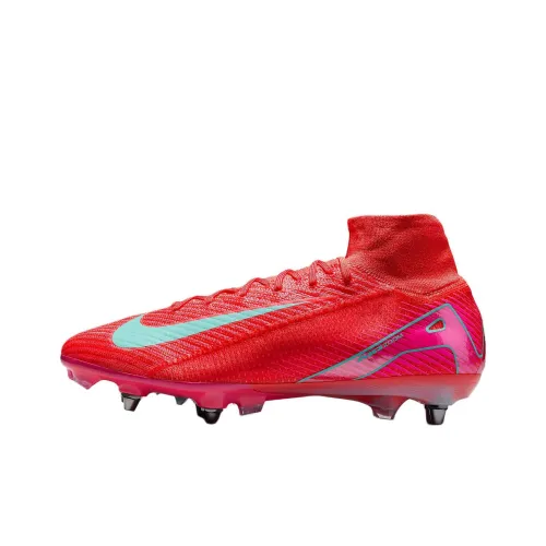Nike Mercurial Superfly 10 Slip-resistant Abrasion-resistant Football Cleats Unisex Red Найк Меркуриал Суперфлай 10 Противоскользящие Устойчивые к истиранию Футбольные бутсы Унисекс Красный
