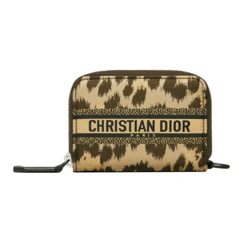 DIOR Путешествие Техническая ткань Клатч Монета Кошелек с держателем для карт Женский Бежевый