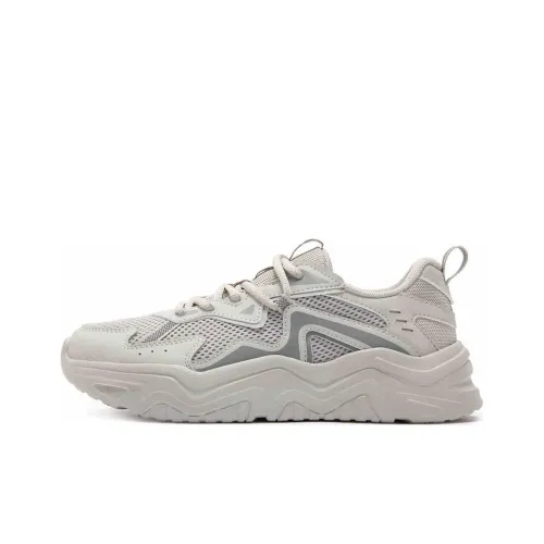 361° Амортизаторы Устойчивые к истиранию Низкий Топ Толстая подошва Кроссовки Женские Серые