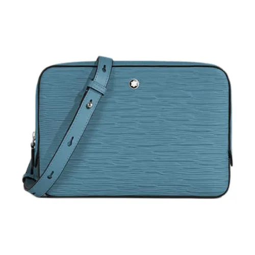 MONTBLANC Kindergarten 4810 Series Коровья кожа Курьерская сумка Сумка через плечо Сумка на плечо Мини Унисекс Туманно-голубой