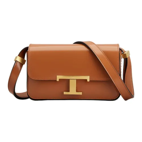 TOD'S T Timeless Корова Кожа Сумка через плечо Сумка на плечо Мини Женский Оранжевый