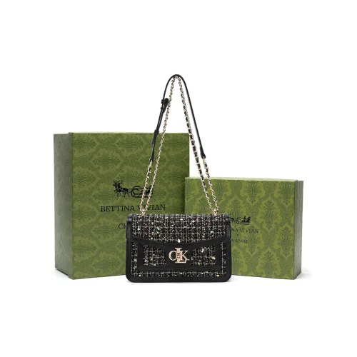 BETTINA VIVIAN Ткань ПУ (полиуретан) Сумка через плечо Женская Черная