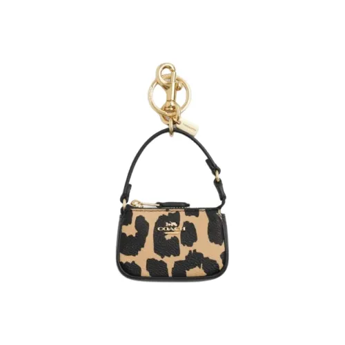 COACH Nolita Искусственная кожа Bag Charm Сумка Мерч Мини Женские Леопардовый принт с Смешанный COLORS