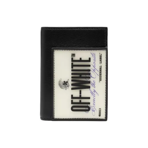 Off Белый Кожа Картхолдер Мужской Черный Белый