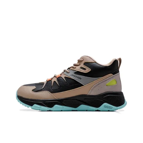 QIAODAN Устойчивый к истиранию Баланс Термический Высокий Топ Повседневный Мужской Коричневый Черный