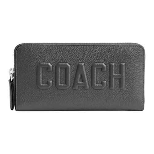 COACH Аккордеонный кошелек из кожи маленький мужской угольно-серый