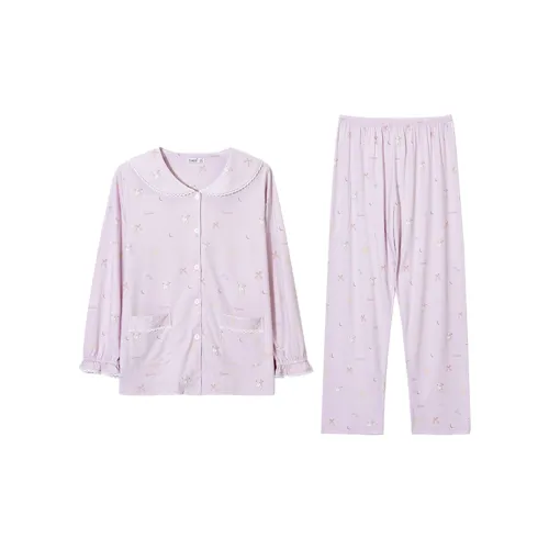 DAERLI Пижамный комплект женский розовый фиолетовый