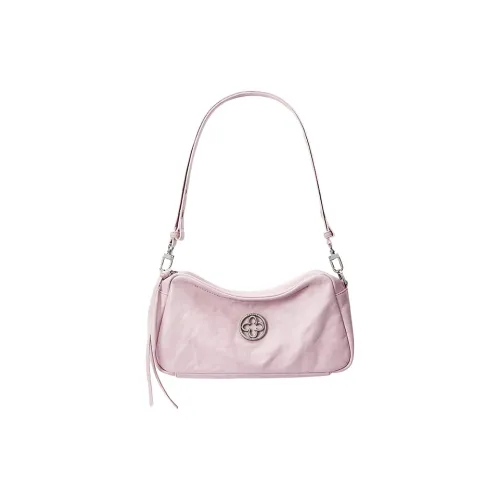 CASSILE Сумка через плечо из крупнозернистой текстуры коровьей кожи среднего размера женская цвет вишневый цветок розовый