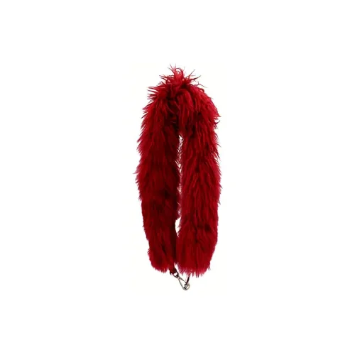 FENDI Кожа и Альпака Плюшевая Сумка Аксессуар Женский Красный