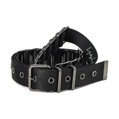 Yohji Yamamoto Полиамид Кожаные ремни Унисекс Черный Ширина 3 см