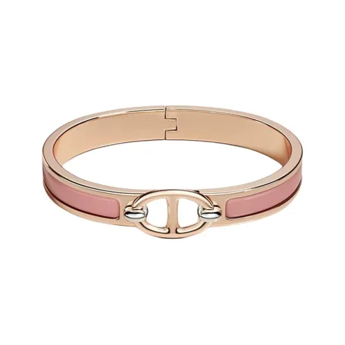 HERMES Эмаль Металл Покрытие Розовым Золотом Браслеты Женские Розовый