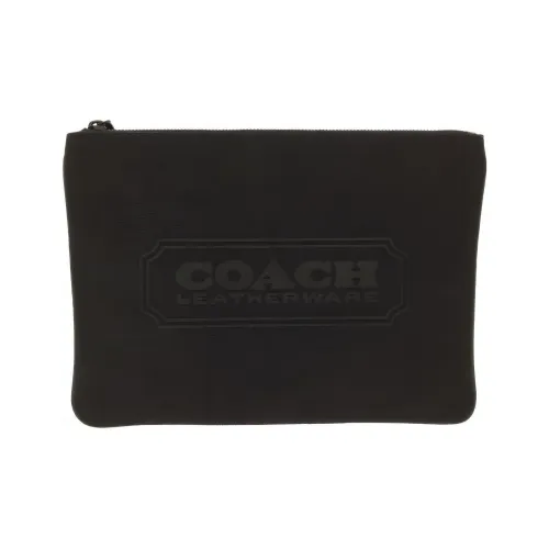 COACH Tech Wallet Кожаный Клатч Кошелек для монет Большой Мужской Черный