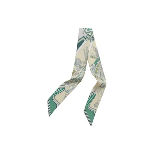 HERMES Шарфы из шелка Тутовый женские зеленые